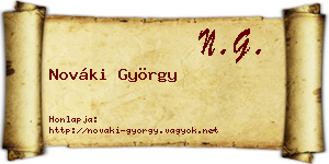 Nováki György névjegykártya